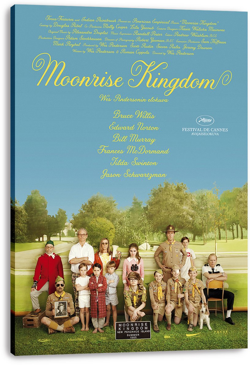 Moonrise Kingdom Movie Poster with Ensemble Cast Decorative Painting (paper and canvas) art poster printing print