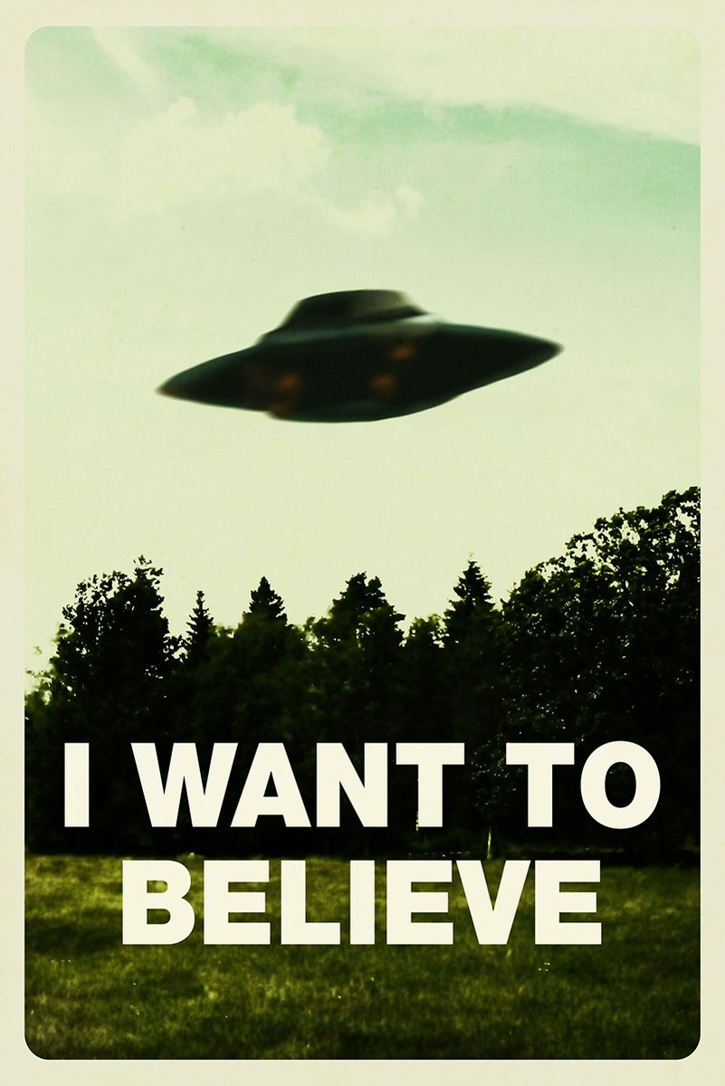 X-Files 'I Want To Believe' UFO Decorative Painting (paper and canvas) art poster printing print