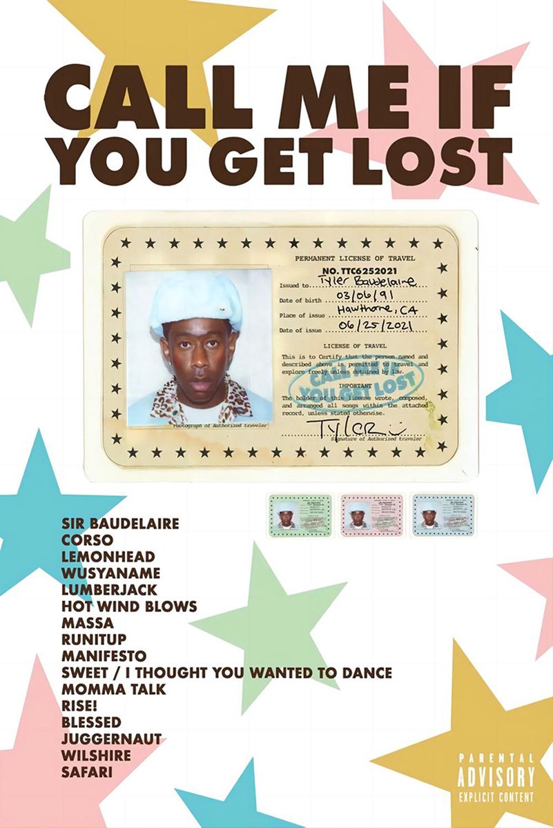 Tyler, The Creator Sir Baudelaire CALL ME IF YOU GET LOST Decorative Painting (paper and canvas) art poster printing print