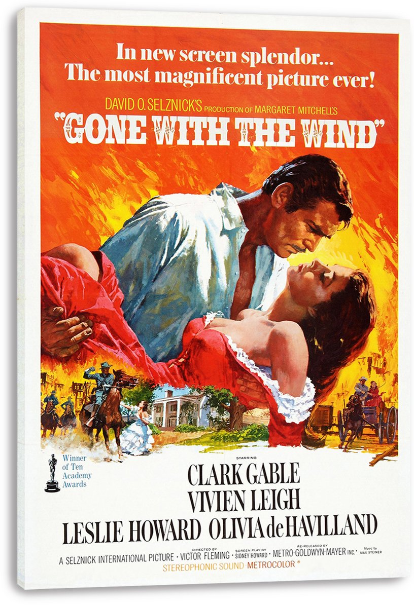 Gone With The Wind Movie Poster Decorative Painting (paper and canvas) art poster printing print