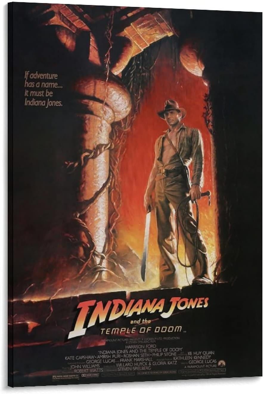 Indiana Jones and The Temple of Doom Movie Poster(Paper and Canvas) Art Poster Printing Print